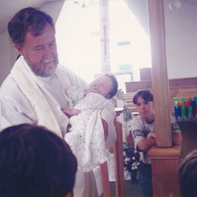 196 July 21st baptism of Nicholas Gallant with Father Rick  McKnight 