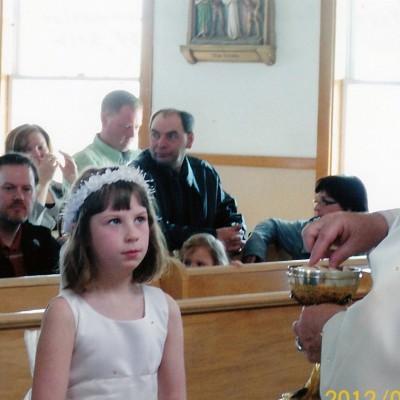 2012 April 28 Myra Peters first communion  Father Frank Jay