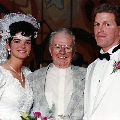 1993 Oct 9th Monica & Scott Simpson &Father Bolger 