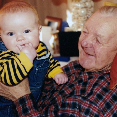 Feb. 2004 Brayden McCabe & grandfather Tommy Gallant