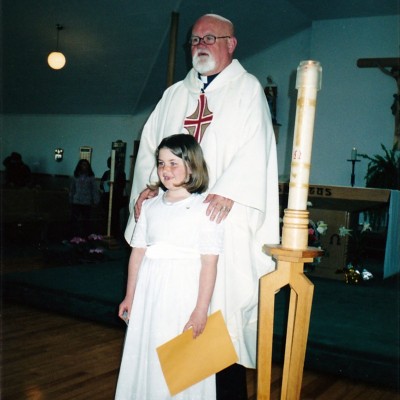 Father Trainor and Brianna Macfarlane