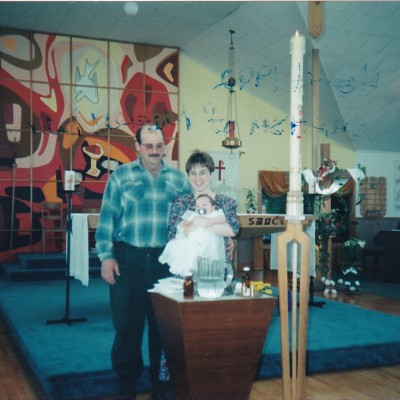 1996 March Brett Doiron's Baptism Heather & Gerald Doiron